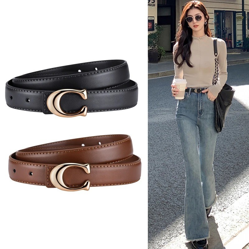 New Soft C-type Smooth Buckle Belt Business Versatile Casual Belt Fashion Women’