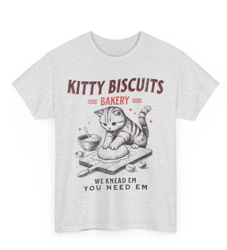 Cat Baking T Shirt, Kitty Biscuits We Knead Em You Need Em shirt new