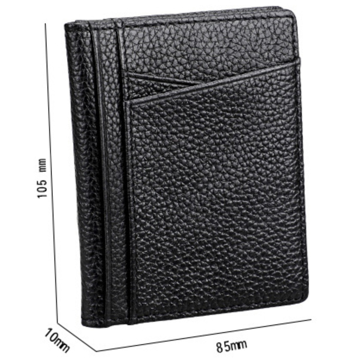 8 Card Slots+2 ID Windows Slim Credit Card Holder Bi-fold Cowhide Leather Wallet