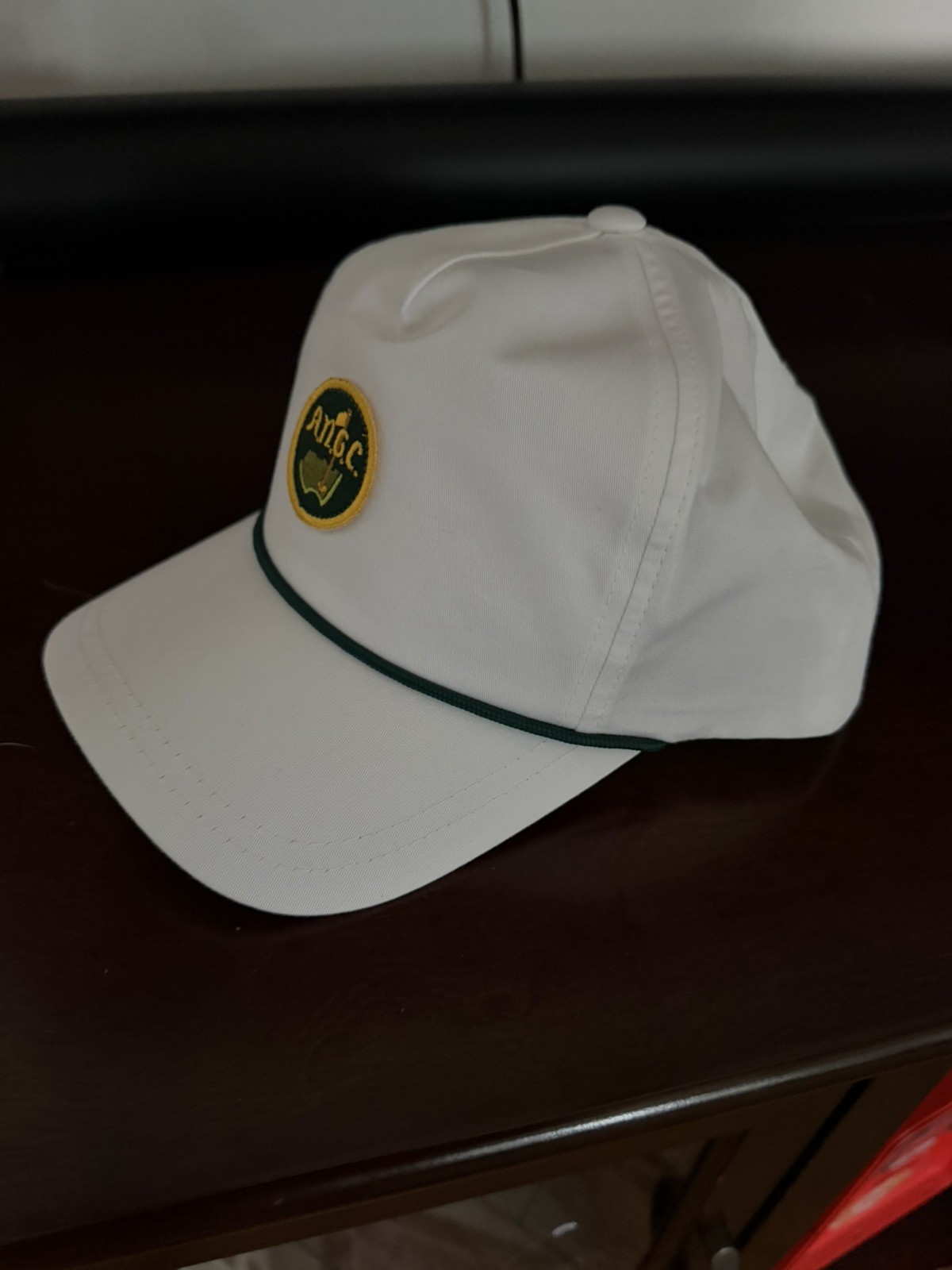 Augusta National Golf Club Members Logo Hat ANGC Logo White With Green Rope