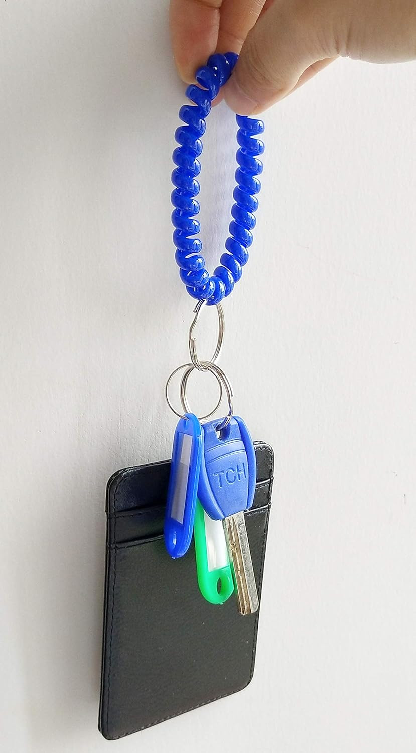 Wrist Keychain – Spring Spiral Stretch Coil Wristband Key Ring Key Chain, for Gy