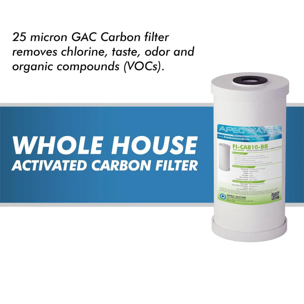 APEC Water Big Blue 10-in Carbon Whole House Water Filtration System Sing|121533