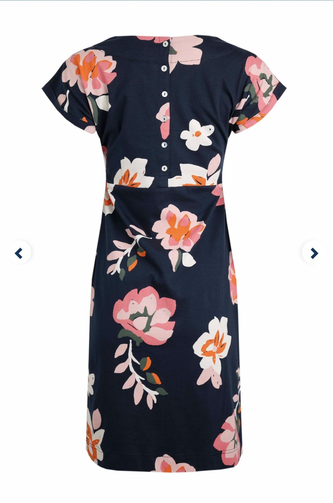 Weird Fish Tallahassee Organic Cotton Jersey Dress Women’s UK 14 Rich Navy