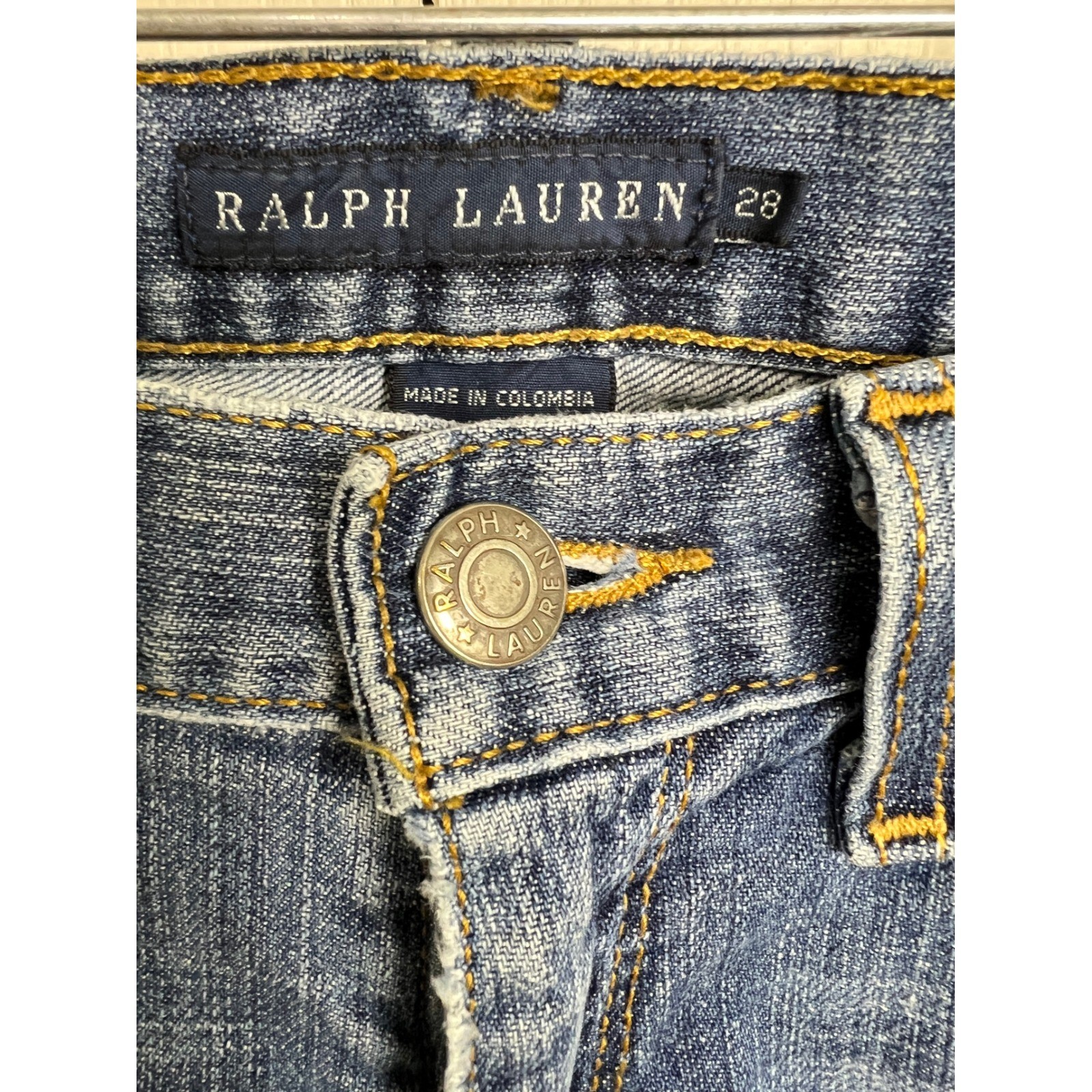 Ralph Lauren Women’s Bootcut Jeans Size 28 Blue Stretch Denim Embroidered A48