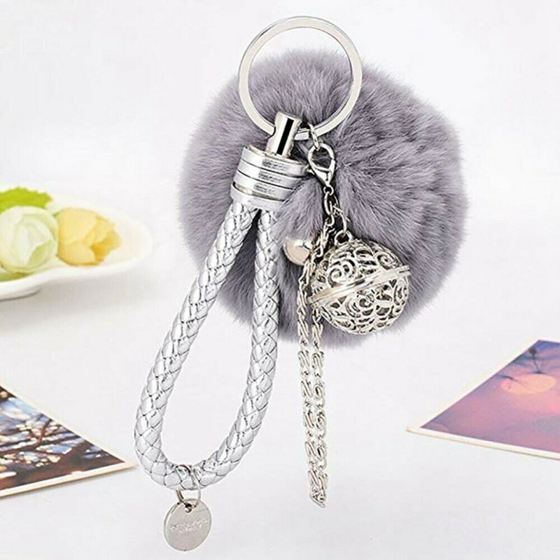 Hanging Ornament Pom Pom Keychain Plush Ball Key Chain Fluffy Accessories Car