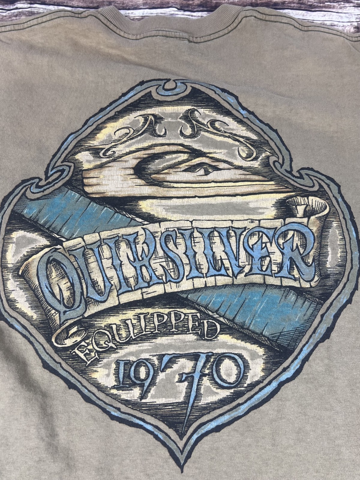 Vintage Single Stitch 80s 90s Quiksilver Surf Graphic Tee Shirt Size Large