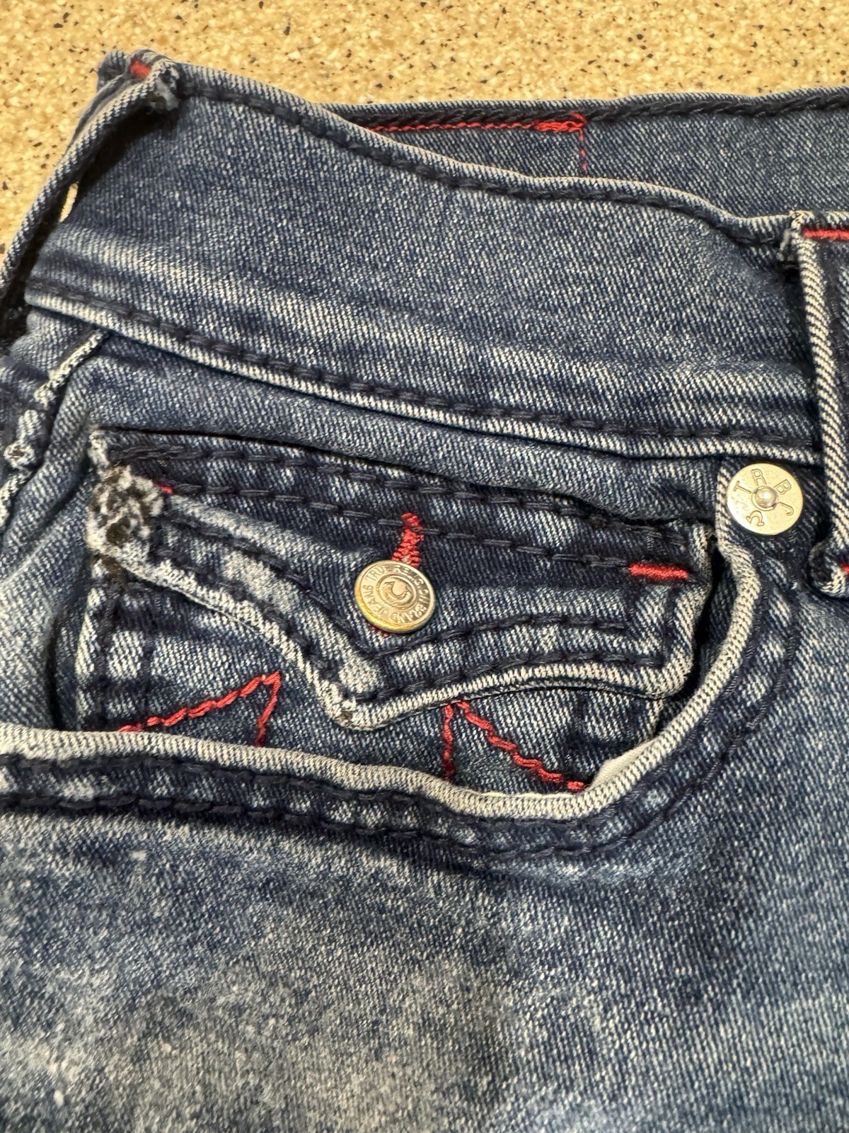 True Religion Men’s GENO BIG T FLAP SLIM Jeans 30×30