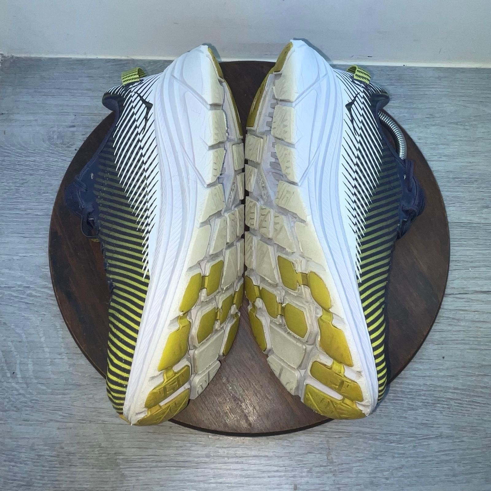 Hoka One Men’s Rincon 2 Road Running Shoes Odyssey Gray White Yellow Size 9.5