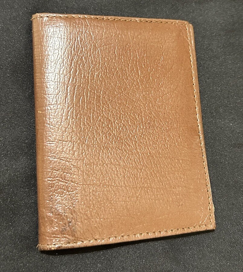 JIF Trifold Slim Fold Wallet Men Leather Brown Multiple Compartments Sleek Thin