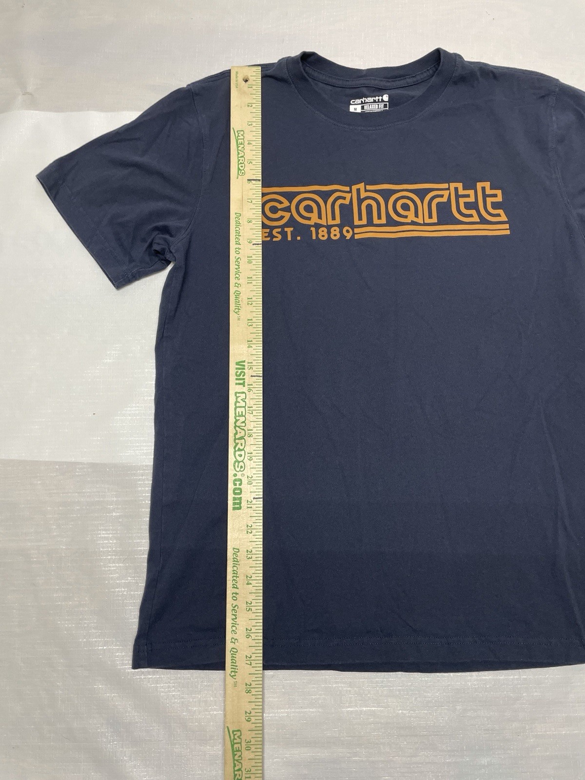 Carhartt Relaxed Fit Navy Graphic Logo Crew Neck Short Sleeve Men’s M T-Shirt