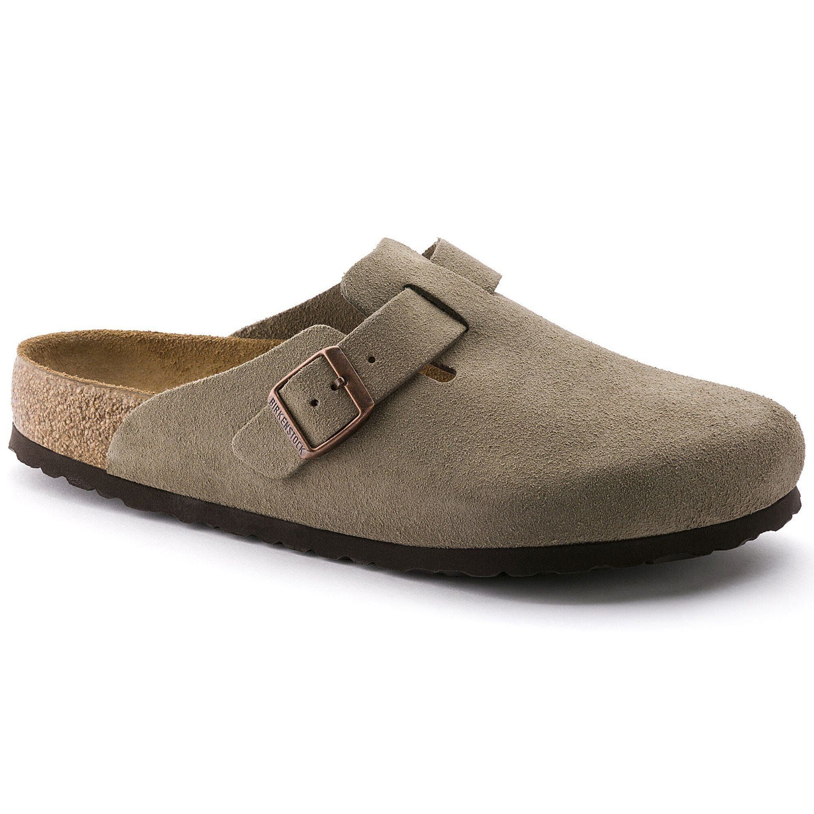 New Birkenstock Boston Suede Leather Soft Footbed Taupe