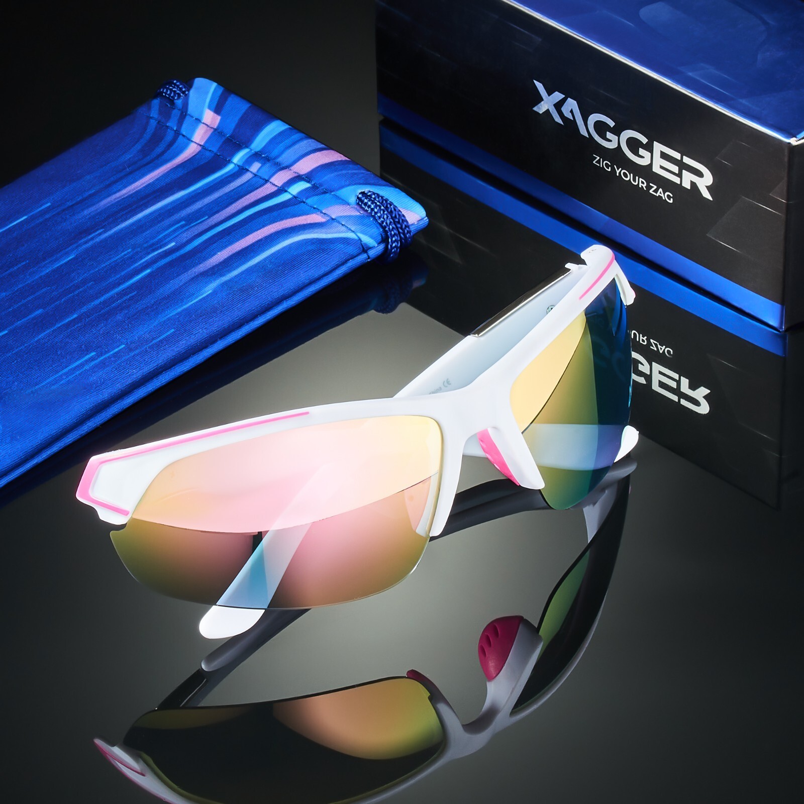 Xagger Polarized Sports Sunglasses for Men Women UV400 Wrap Around Glasses