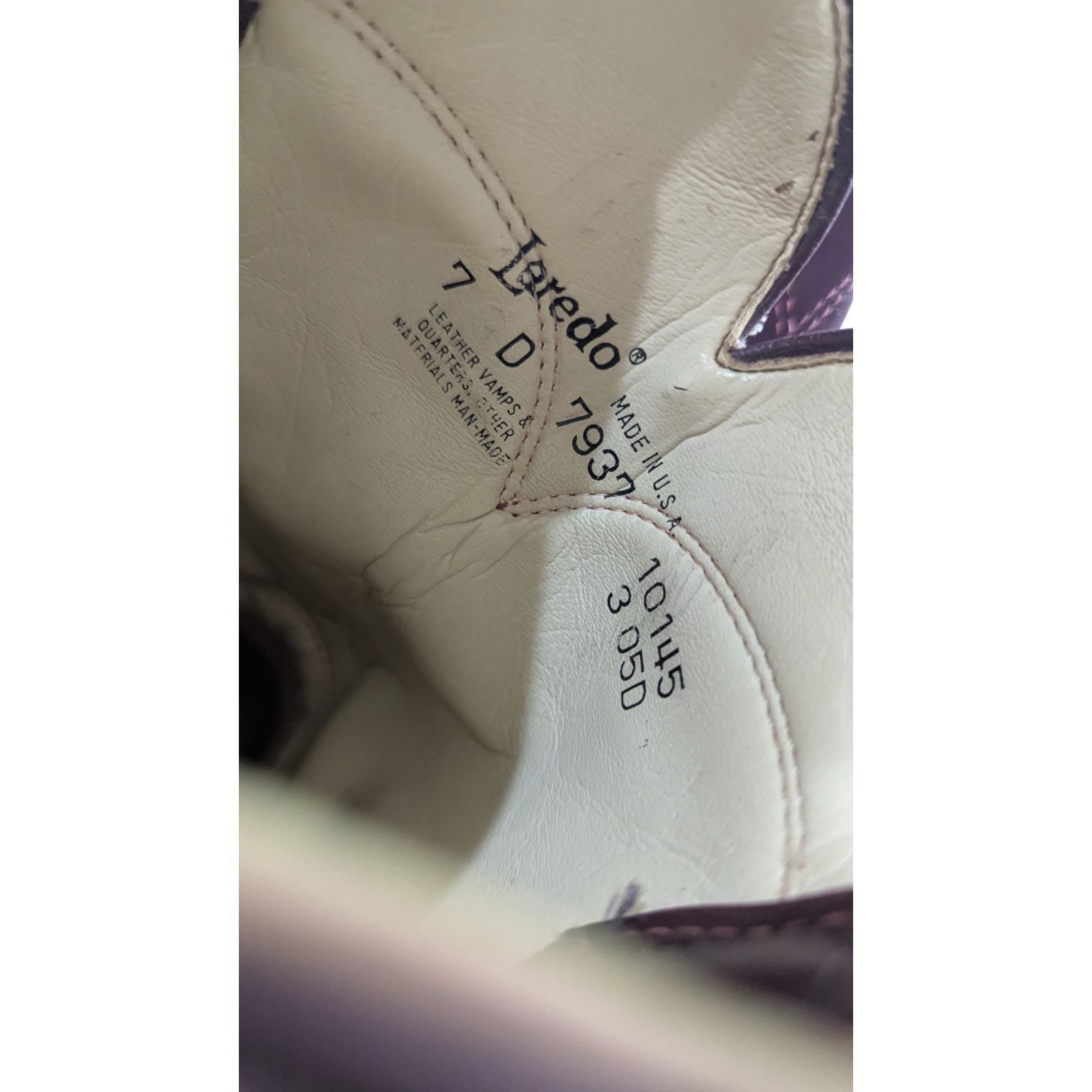 Laredo Cowboy Boots Size 7 D 7D USA Made Burgundy (REPAIRED Flaws)