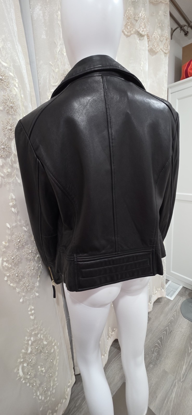 Michael Michael Kors Women’s Black Biker Moto Jacket Full Zip Lined Size M