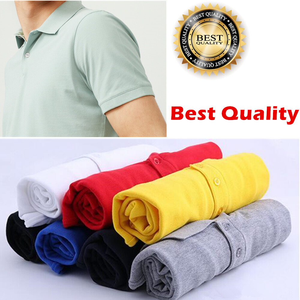 Men’s Polo Shirt Dri-Fit Quick-Dry Golf Sports Tee Cotton Jersey Plain T Shirt