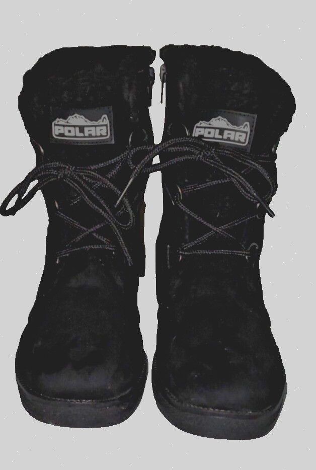 POLAR BOOTS BLACK WATERPROOF WEDGE HEEL WOMEN SIZE 8