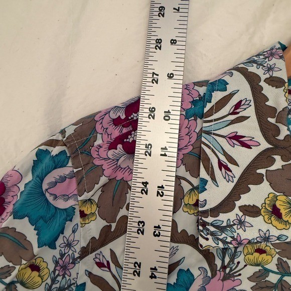Talbots Button Down Shirt Womens L Multi Color Excellent Floral Paisley Dot Trim