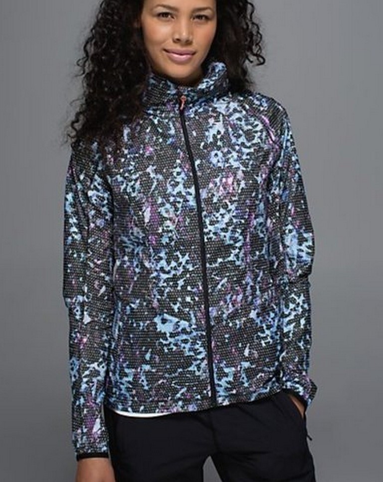 Lululemon 8 Back Pack It Wind Jacket Floral Sport Tranquil Blue Multi W4H45S
