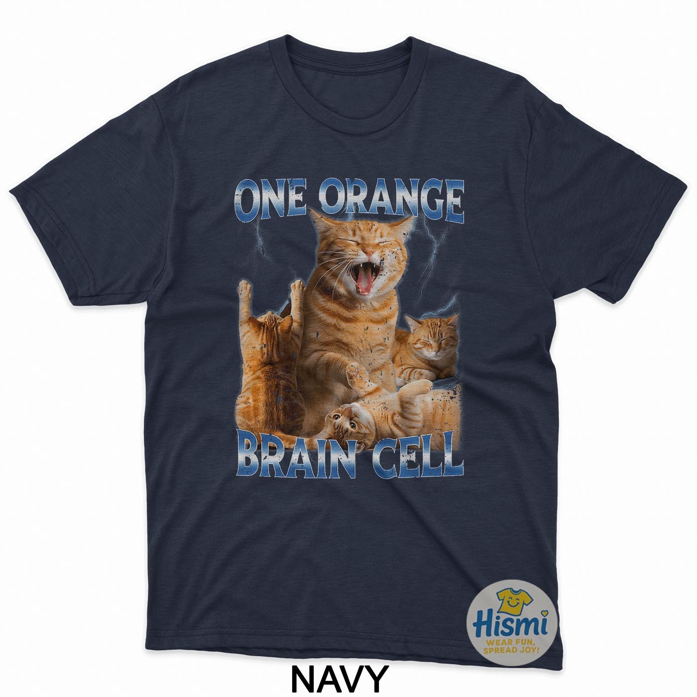 One Orange Brain Cell Funny Cat Meme Quirky Humor T-Shirt