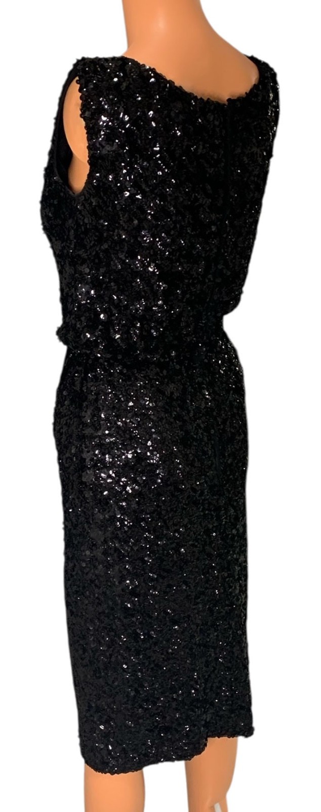 BRANELL Vintage 50s/60s Women’s Sleeveless Sequined Sheath Cocktail Dress – Sz S