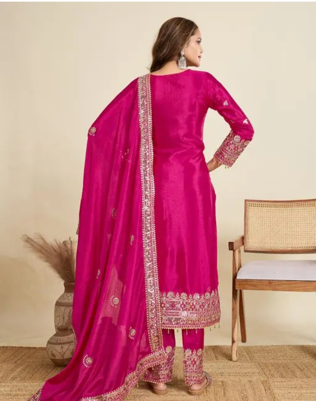 Women Kurti With Pant Heavy Embroidered Designer Look .with Dupatta Stylish….