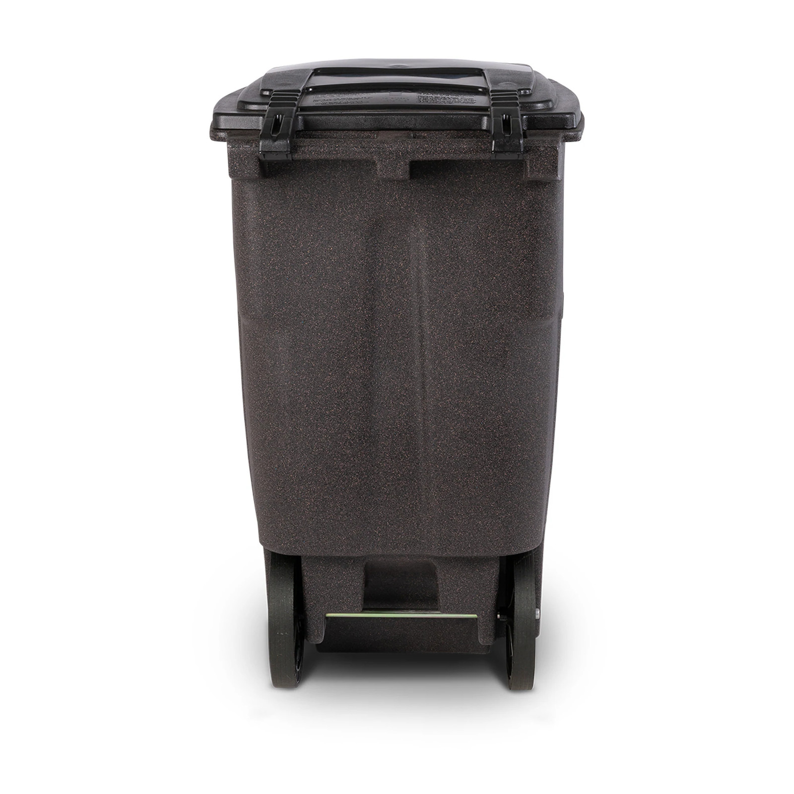 Toter 64 Gallon Brownstone Plastic Wheeled Hinged Lid Trash Can|12336