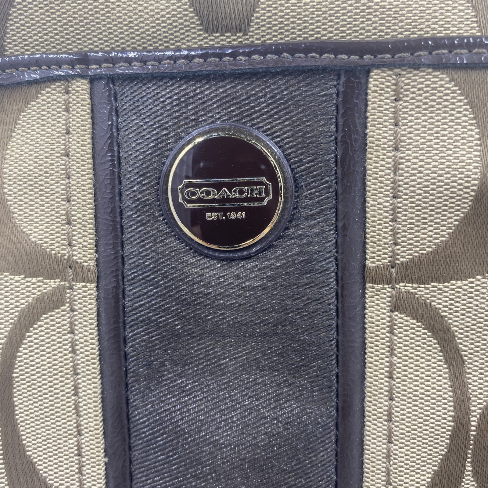 Coach Signature Stripe Shoulder Bag Crossbody Swingpack Brown