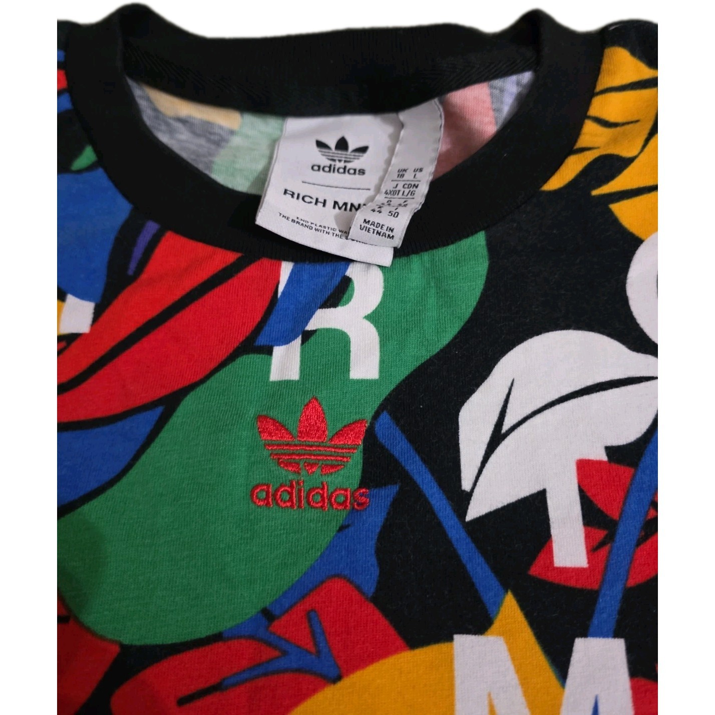 Adidas Originals US Size L RICH MNISI All Over Print Loose Tee T Shirt Top
