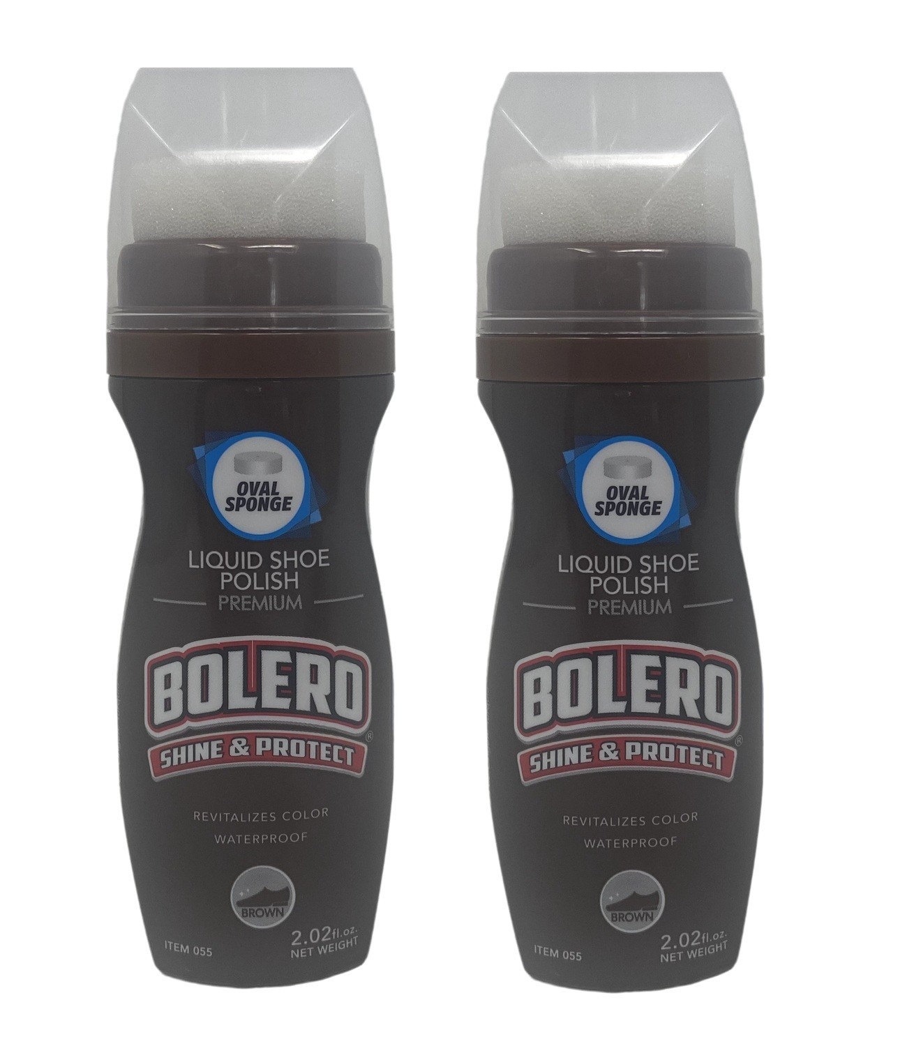 2 PK Bolero Liquid Shoe Polish Shine Protect Waterproof 60mL Color Renewal