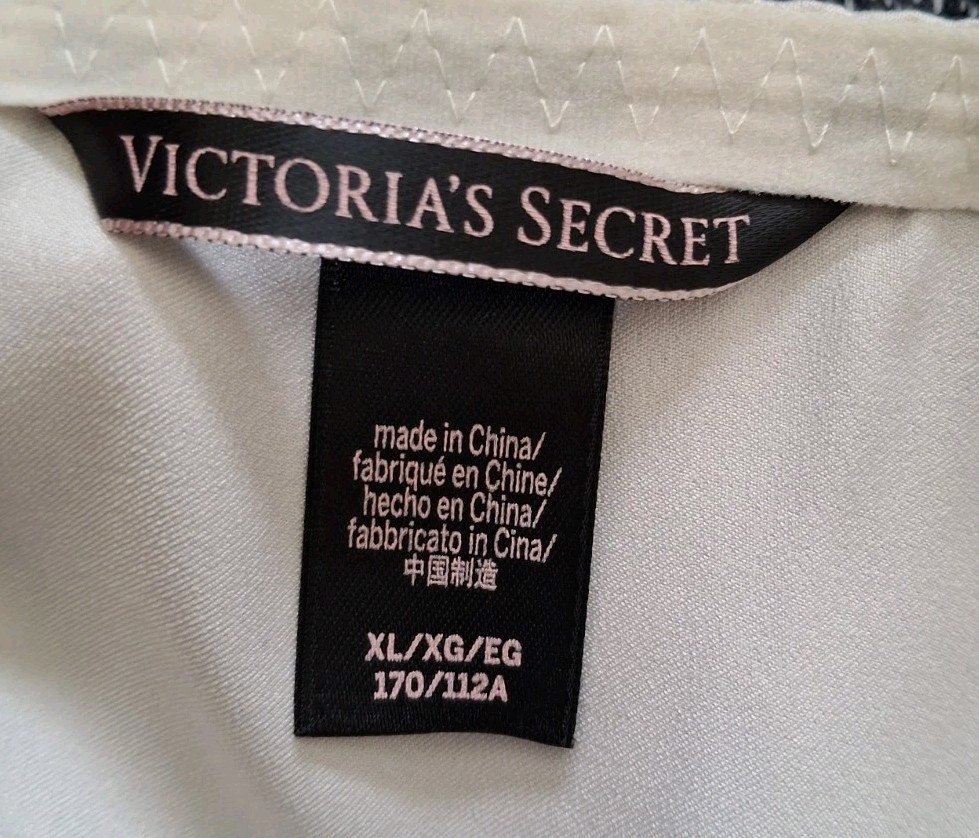 Victoria’s Secret Silk Tuxedo Babydoll Slip Dress XL Sheer Coquette Balletcore
