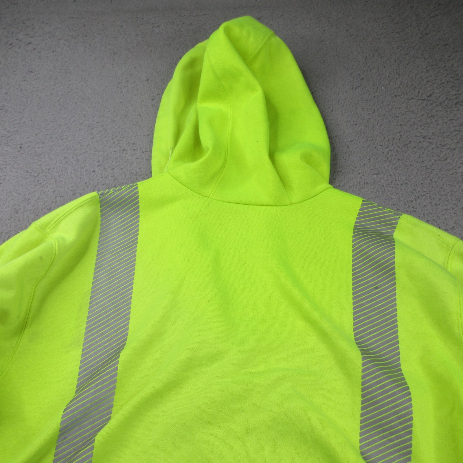 Carhartt Hi-Vis Hoodie Mens Large Yellow Fleece Full Zip Workwear