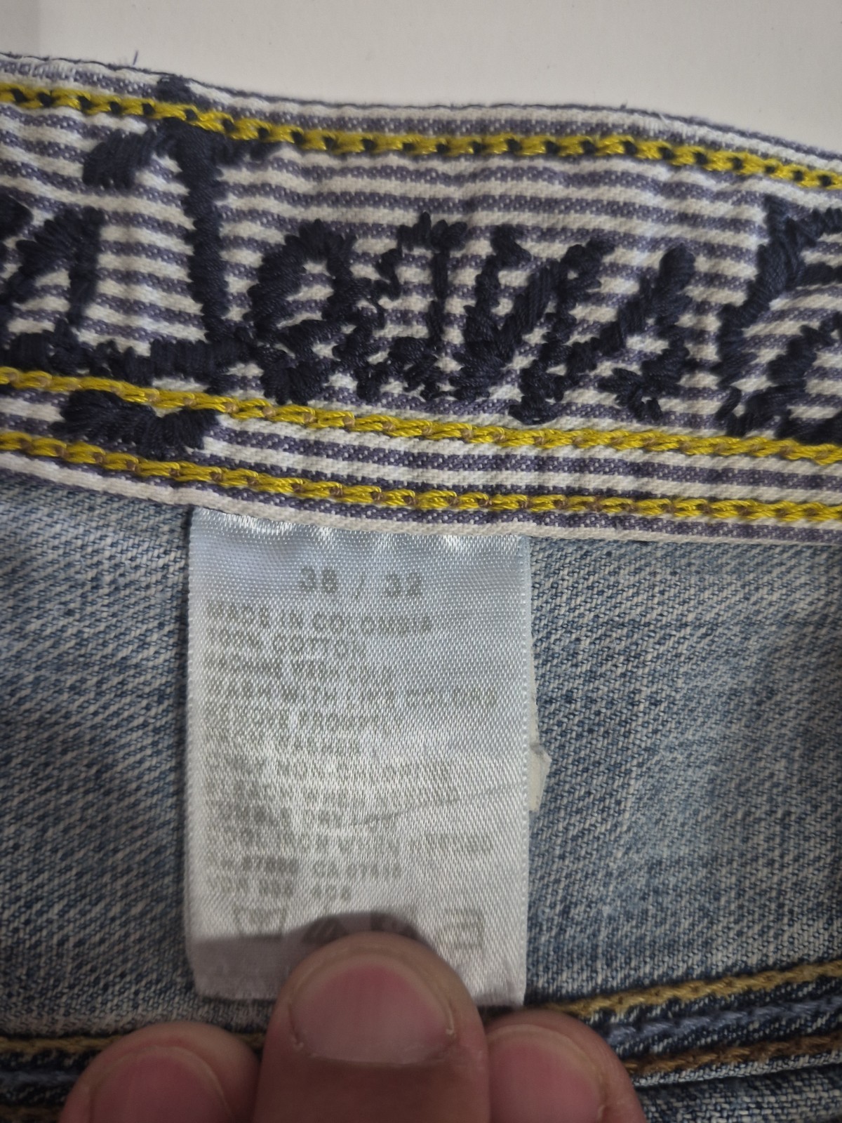 Men’s Nautical Jeans Size 38×32 Relaxed Fit Light Washed