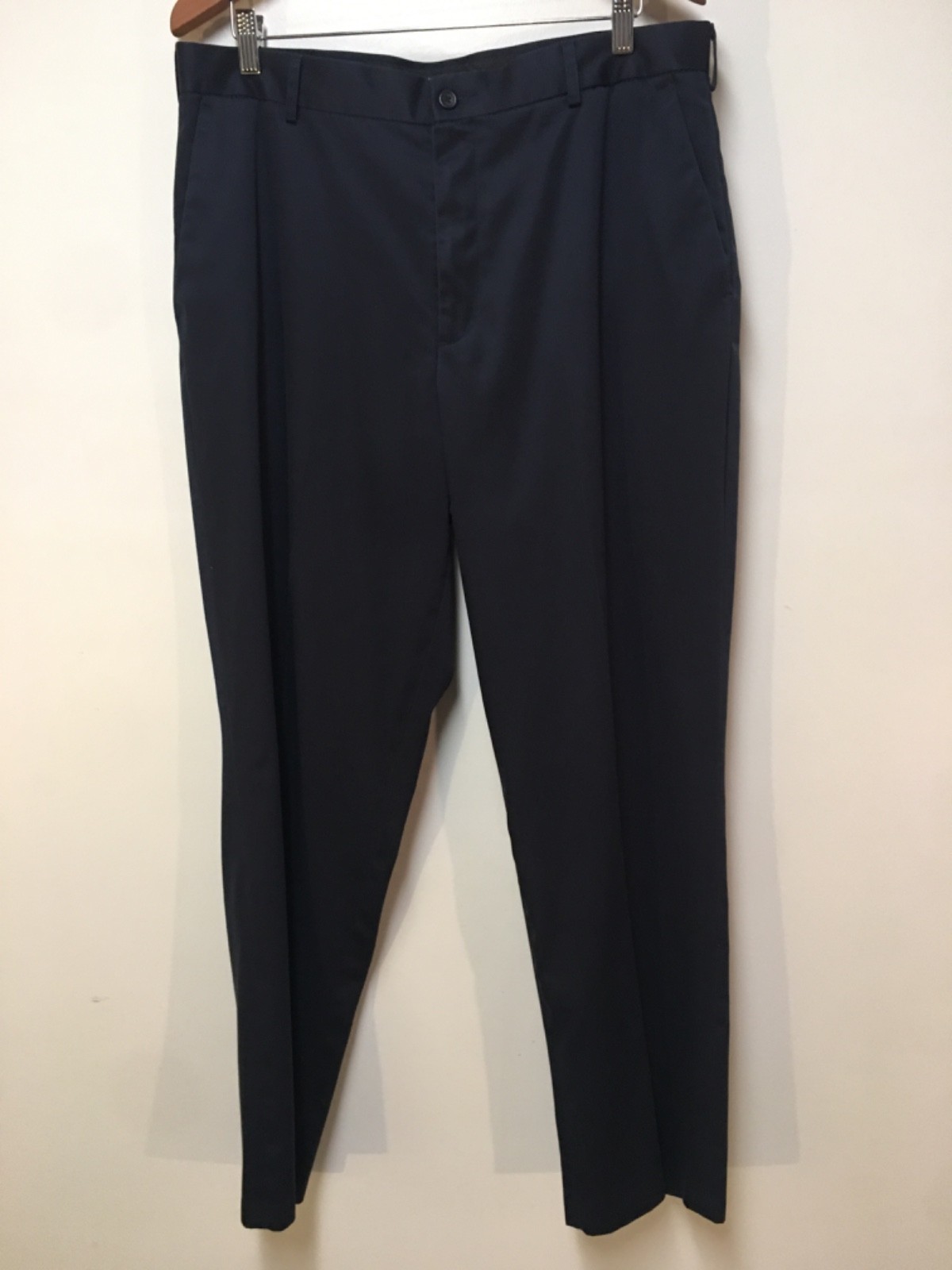 Dockers Collection Men 36×32 Dress Pants Navy Blue Flat Front Relaxed Fit Cotton