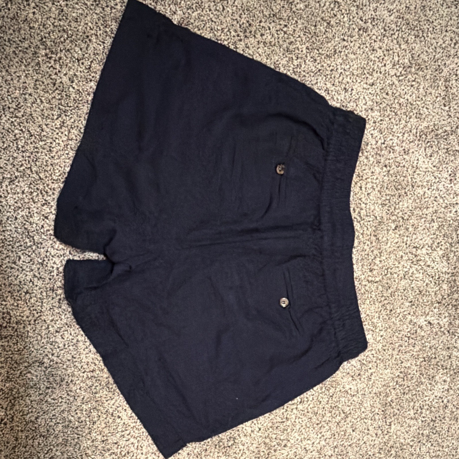 Zenana Women’s Navy Solid Shorts XL 4in Inseam Pockets Elastic Drawstring