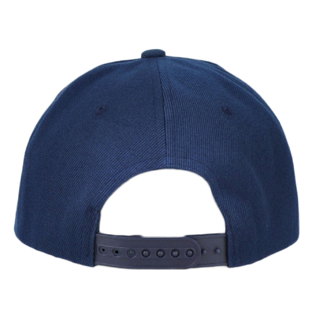 Blank Navy Blue Constructed Flat Bill Snapback Hat Cap Plain Solid Adjustable