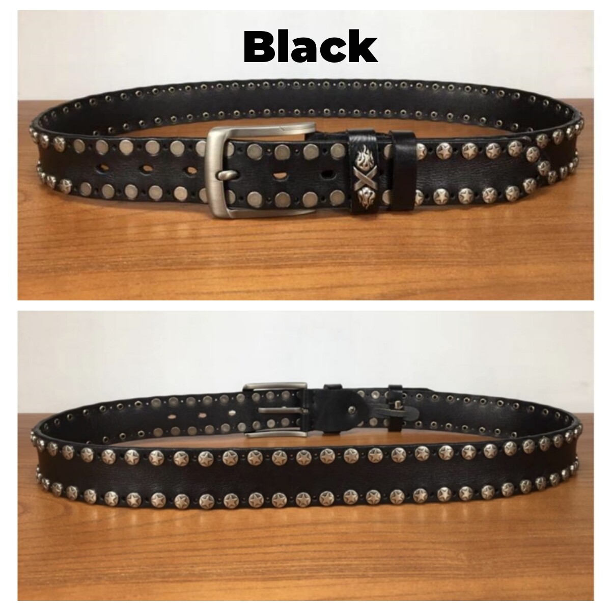 Real Leather Waist Belt Heavy Metal Rivet Studded Unisex Punk Rock Biker Belt