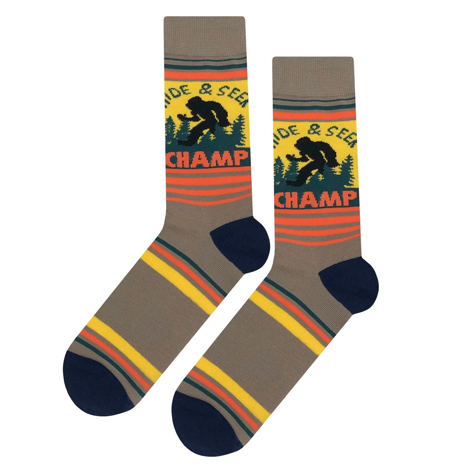 NWT Hide Bigfoot Dress Socks Novelty Men 8-12 Multicolor Crazy Fun Sockfly