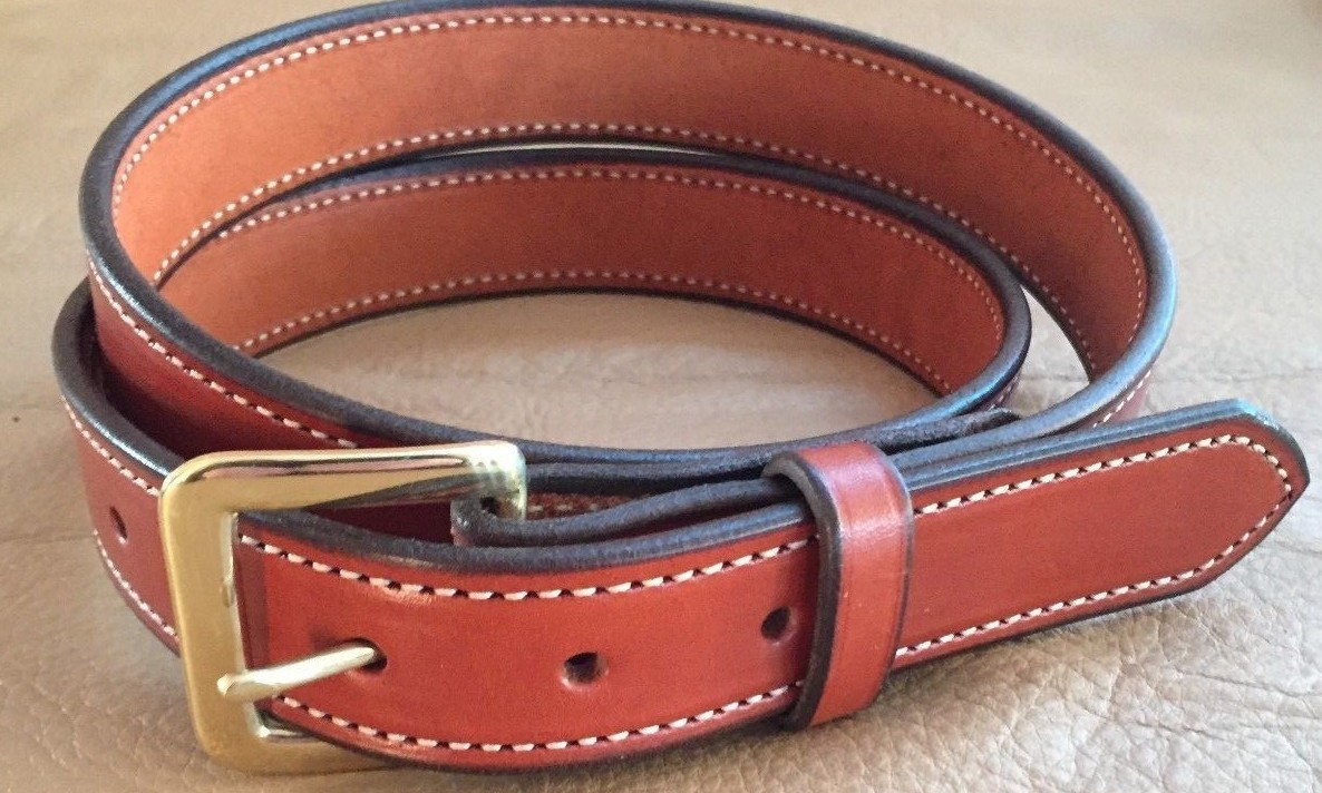 1-1/2″Plain Stitched Real Genuine Leather Casual Dress Belt Strap*Amish USA Made