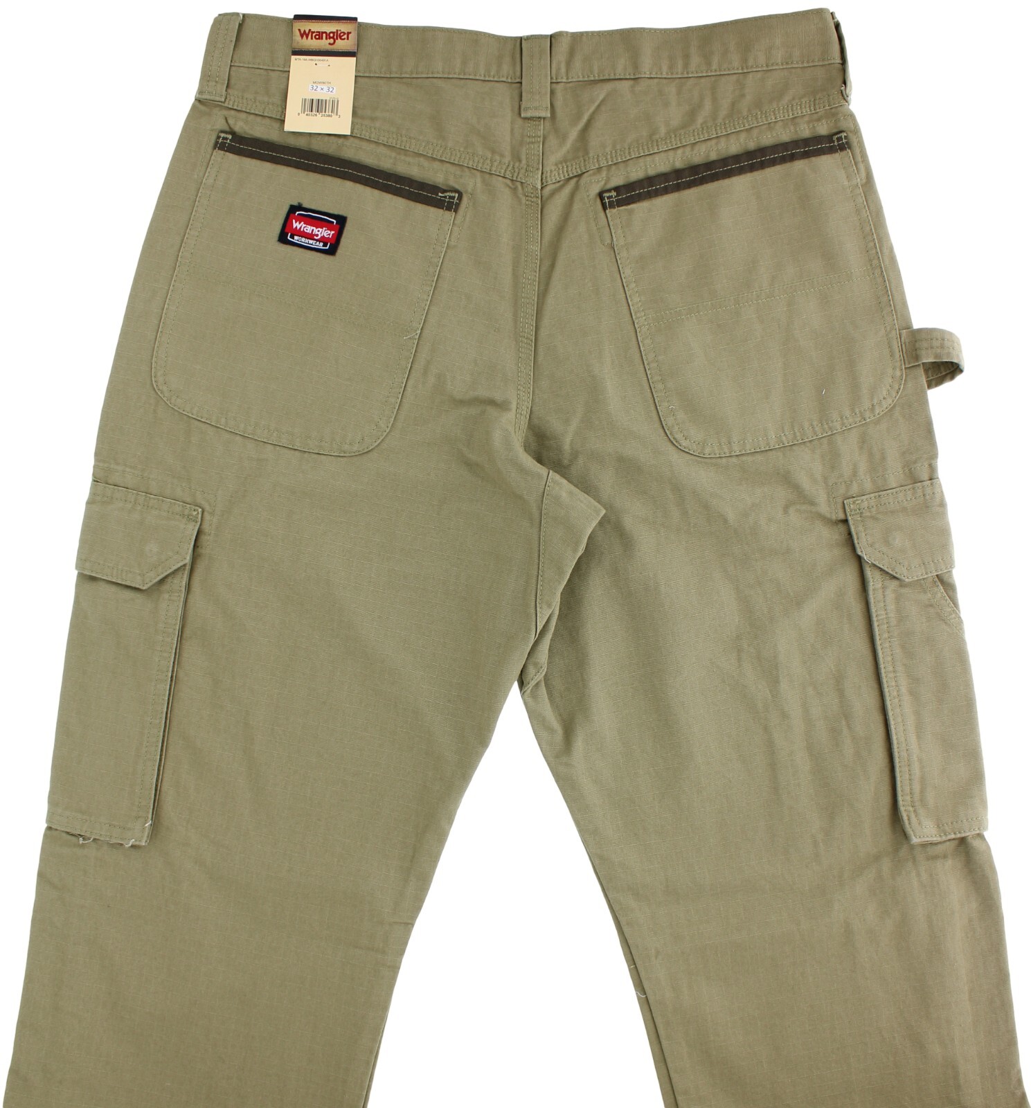Wrangler Men’s Cargo Workwear Ranger Pant in Loden, Rip-Stop, 8-Utility Pockets