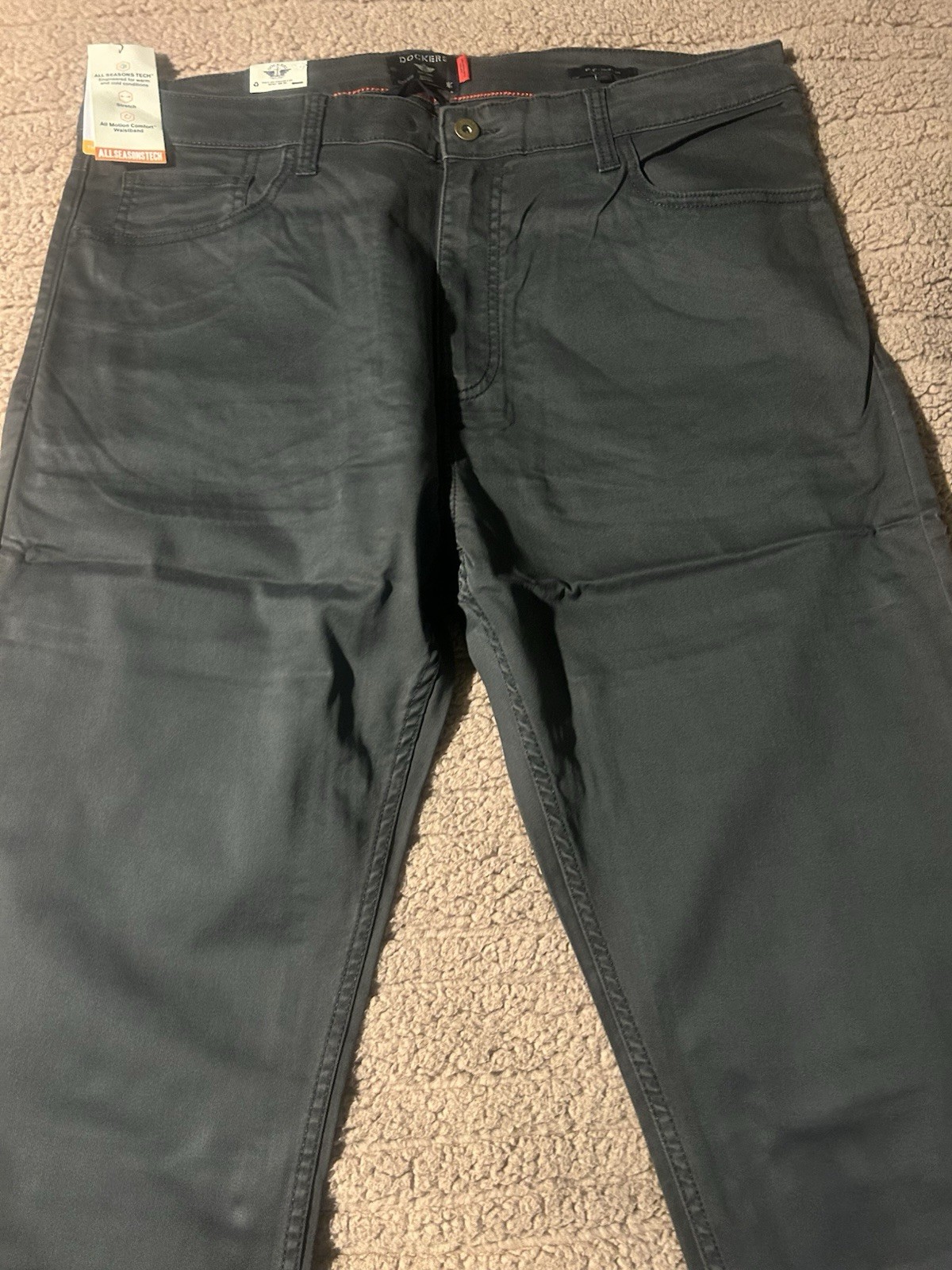 NEW DOCKERS ALL SEASON TECH JEAN CUT STRAIGHT FIT Dark Gray PANTS SZ: 36×32