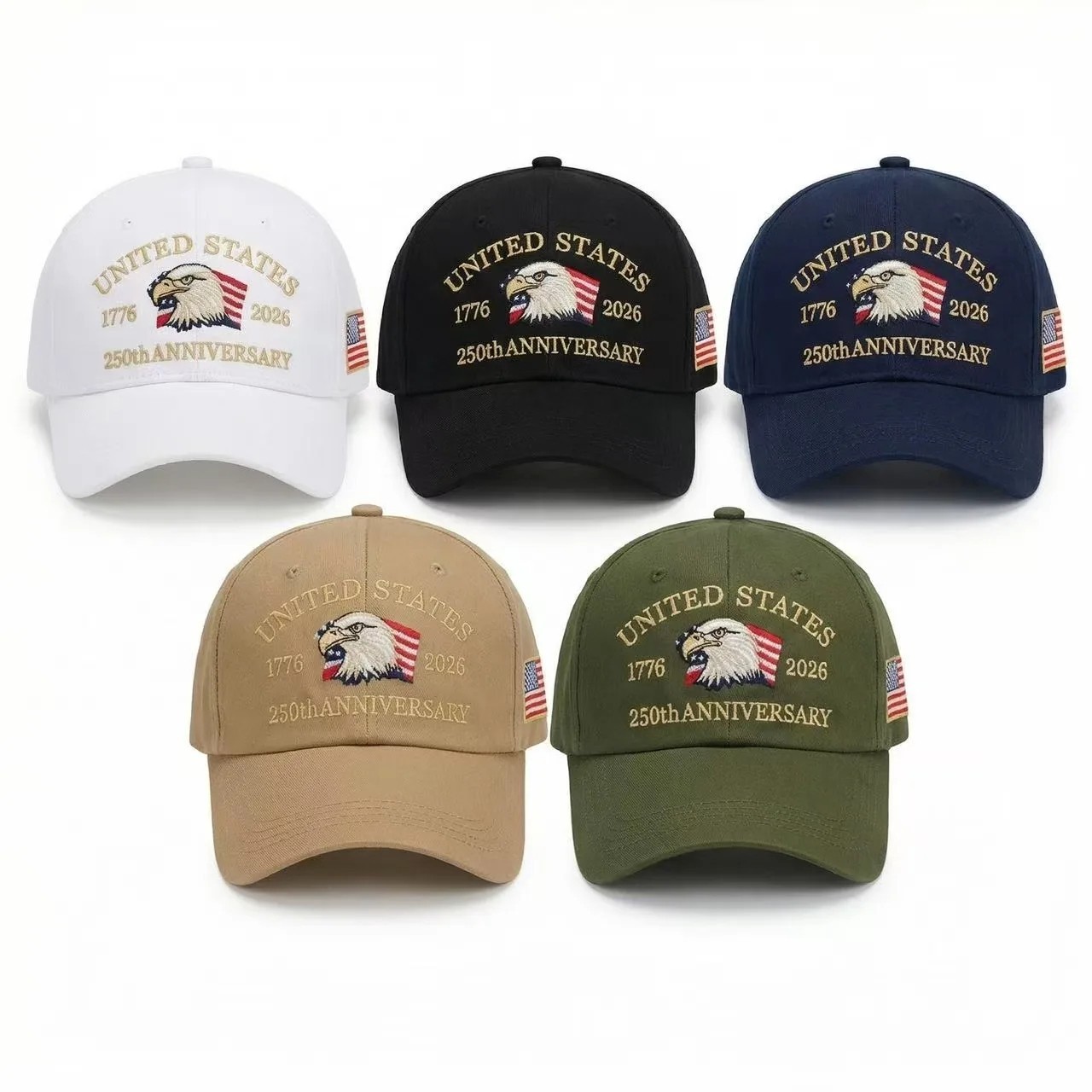 Patriotic USA 250th Anniversary 1776‑2026 Eagle Adjustable Cap