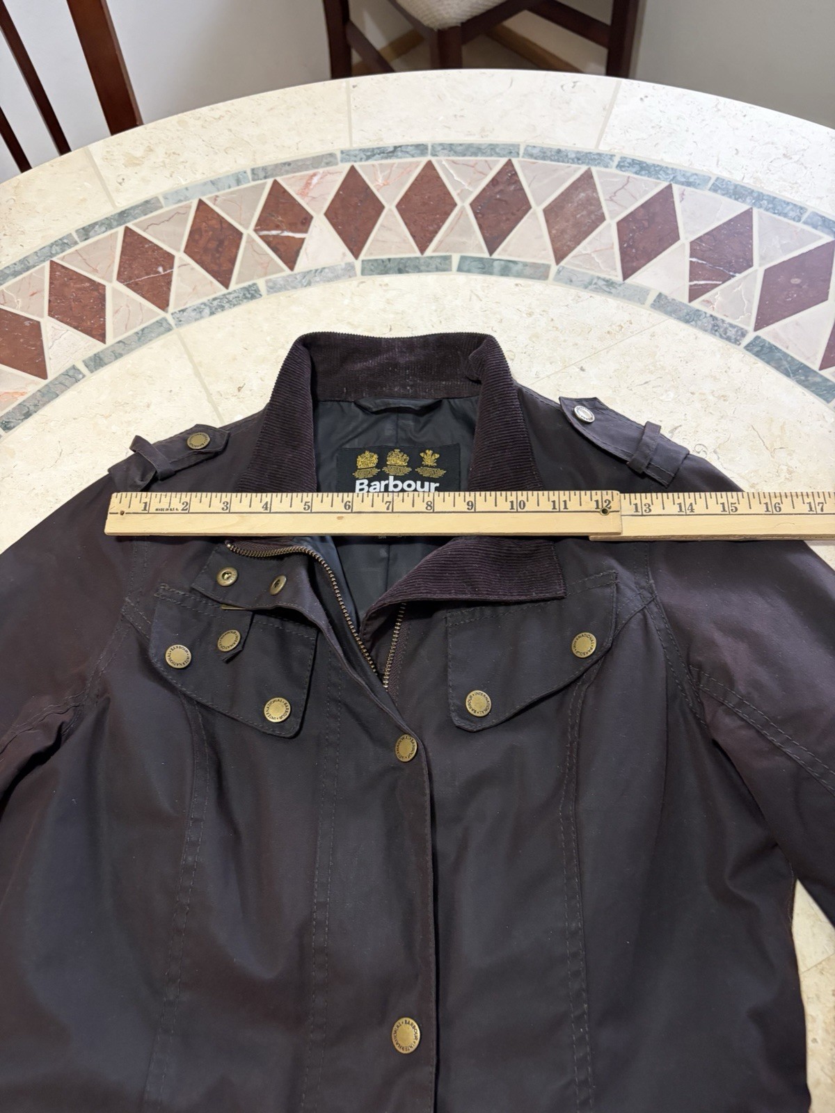 Barbour International Women’s Biker Waxed Jacket In Brown, Size 4 US, 8 UK