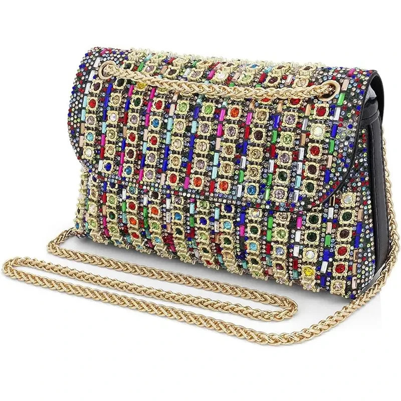 Sparkly Evening Bag Rhinestone Clutch Purse Womens Wedding Party Cocktail Handba