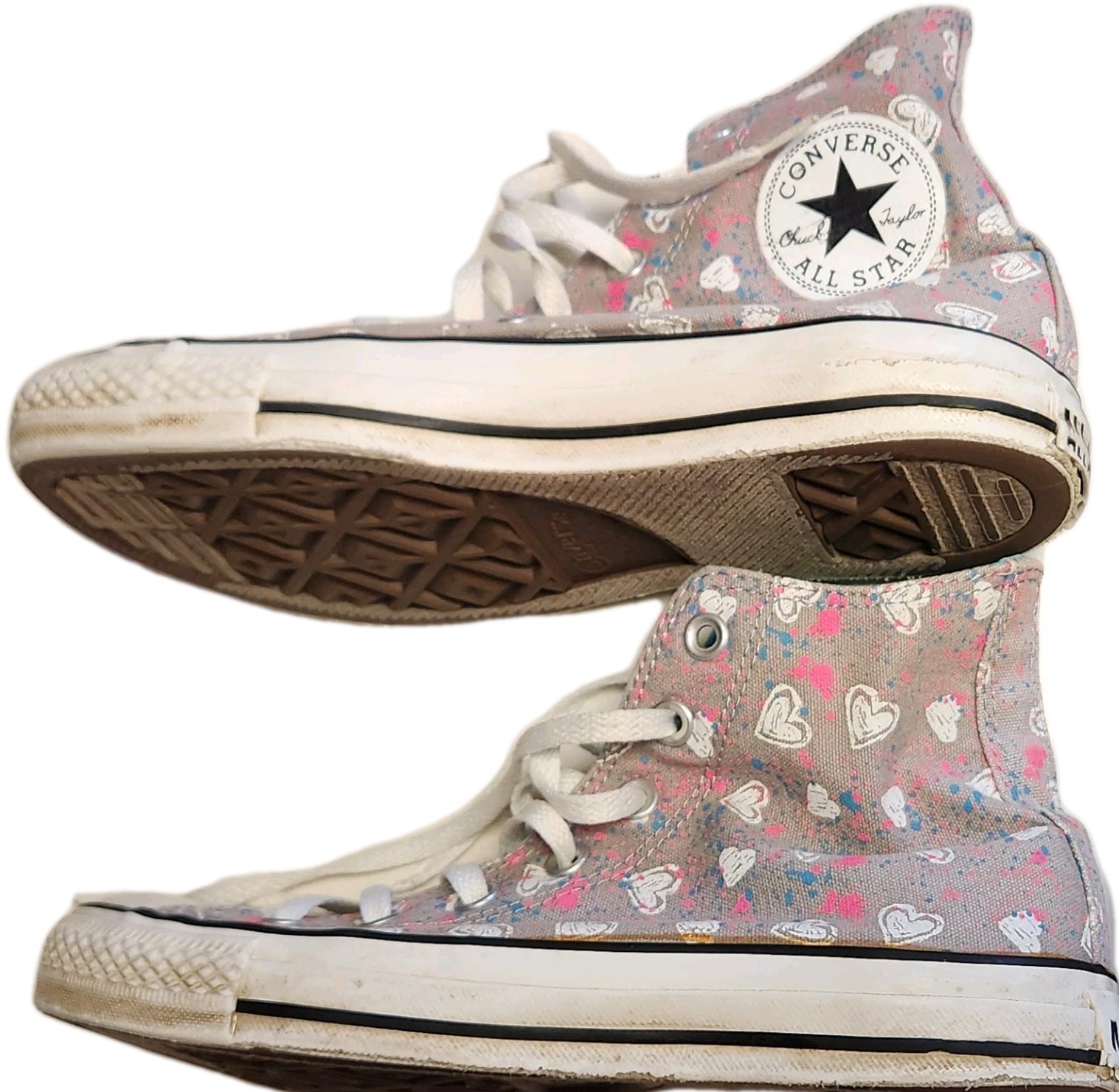 Converse Chuck Taylor All Star High Top Shoes W 8 M 6 Tie Dye Hearts AOP 112464F