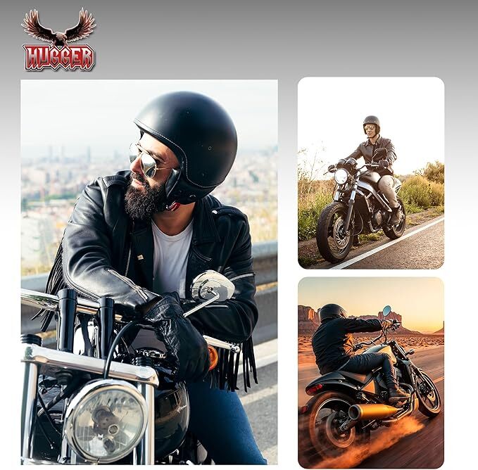 Hugger Men’s Deerskin Water Resistant Leather Motorcycle Driving Riding Gloves