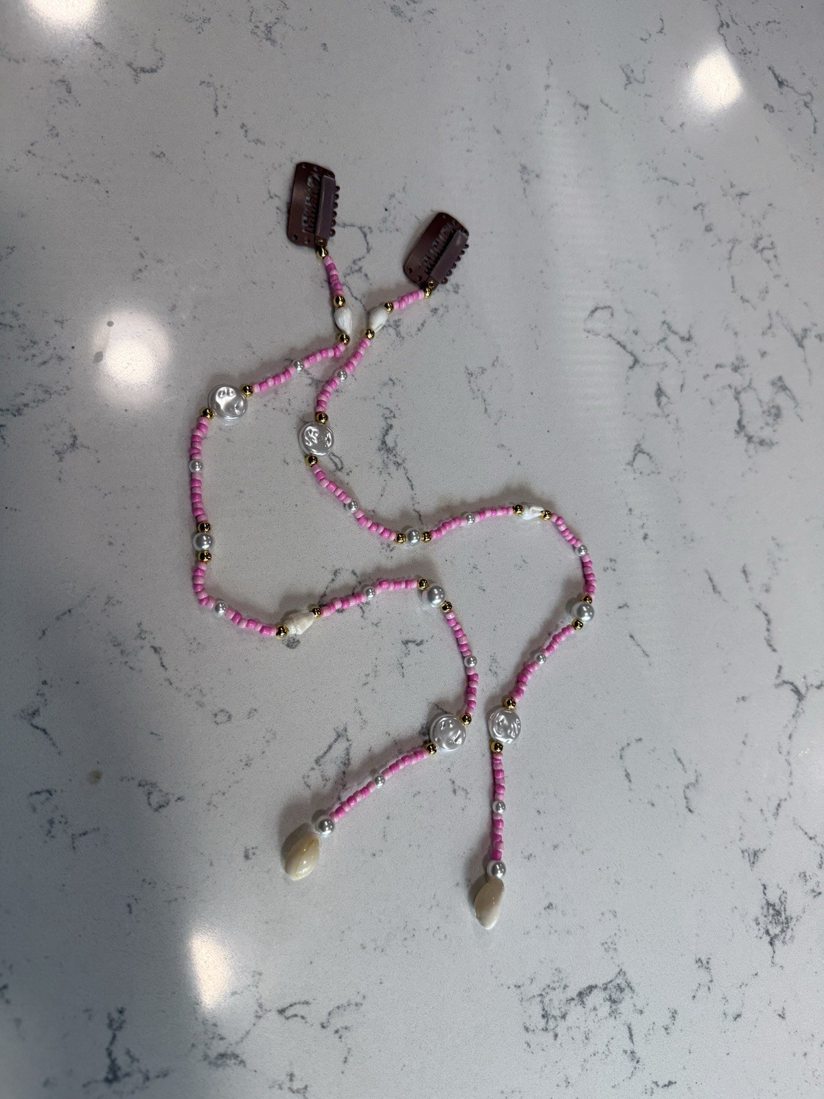Clip-on Mermaid Hair Extension | Handmade |Beach,Seashell,Boho | Party Favors