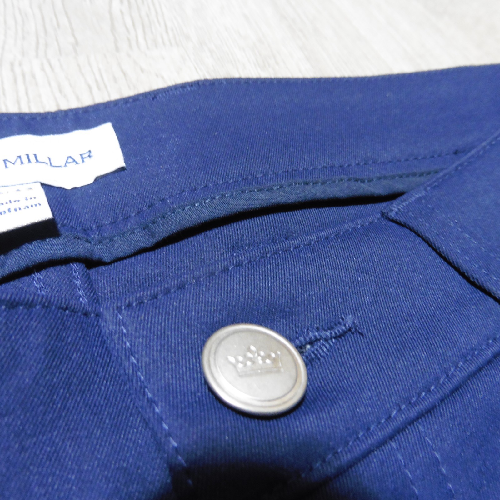 PETER MILLAR Mens 33 X 32 PANTS EB66 NAVY PERFORMANCE GOLF 5-POCKET ME0EB66FB