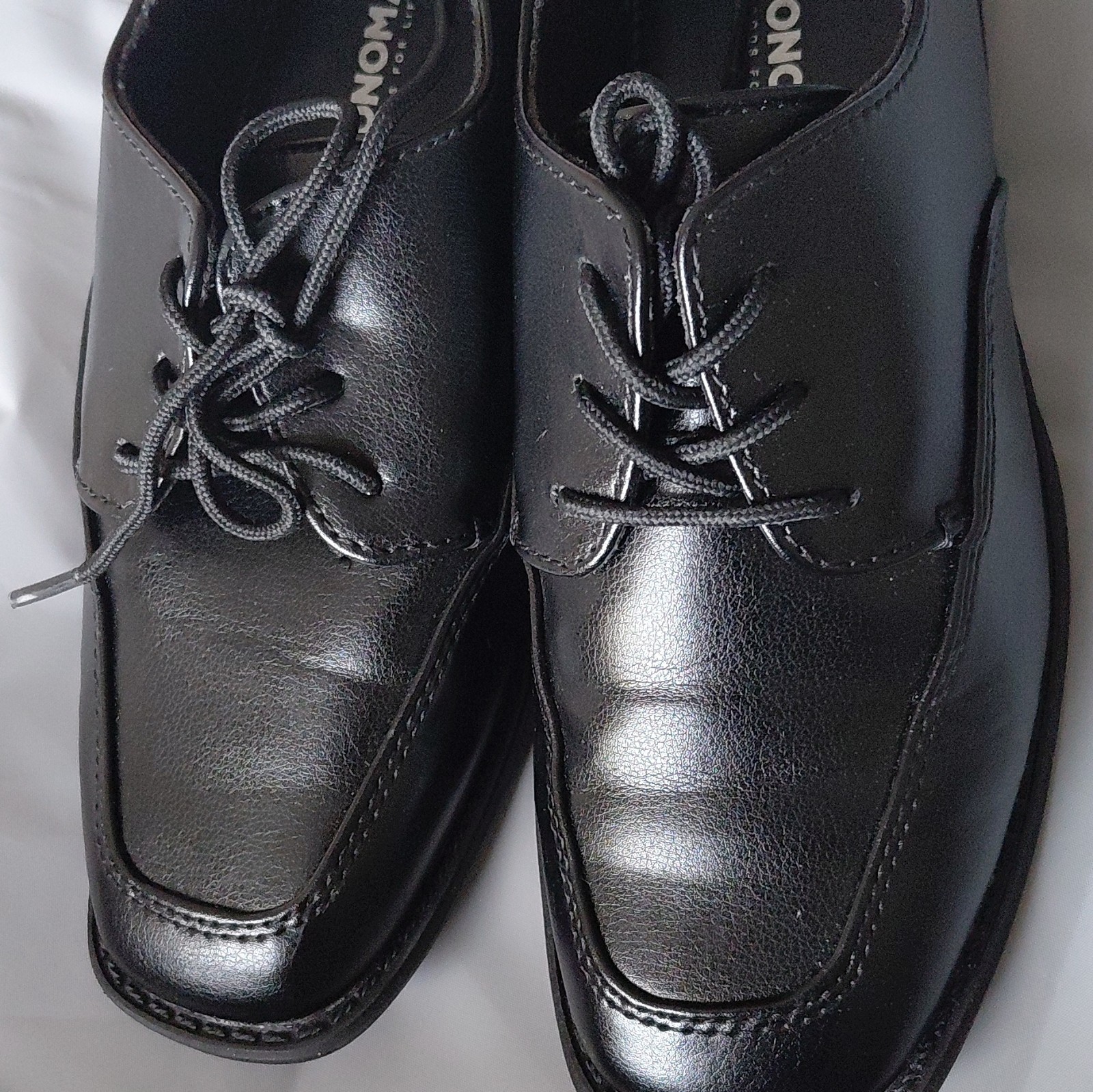 Sonoma Men’s Leather Lace-Up Oxford Dress Shoes Square Toe Black 13