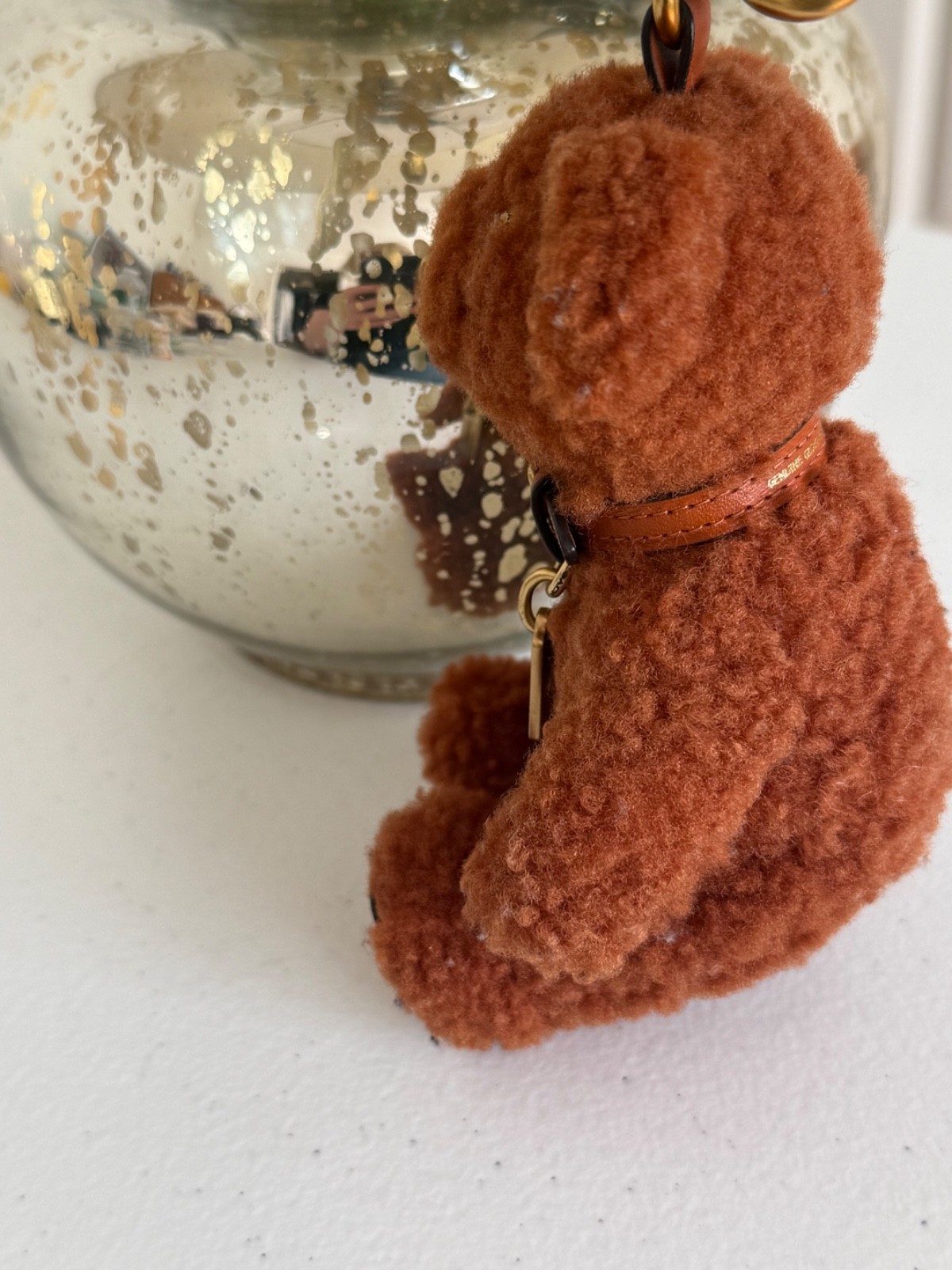 Coach Bear Bag Charm In Signature Shearling – Ginger “Gingy” EUC