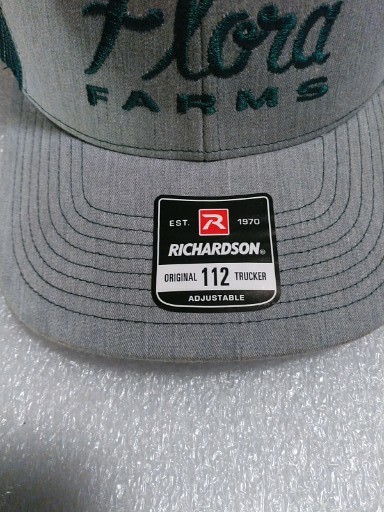 Richardson 112 Truckers cap Mottled Gray with Green Mesh Snapback PROMO